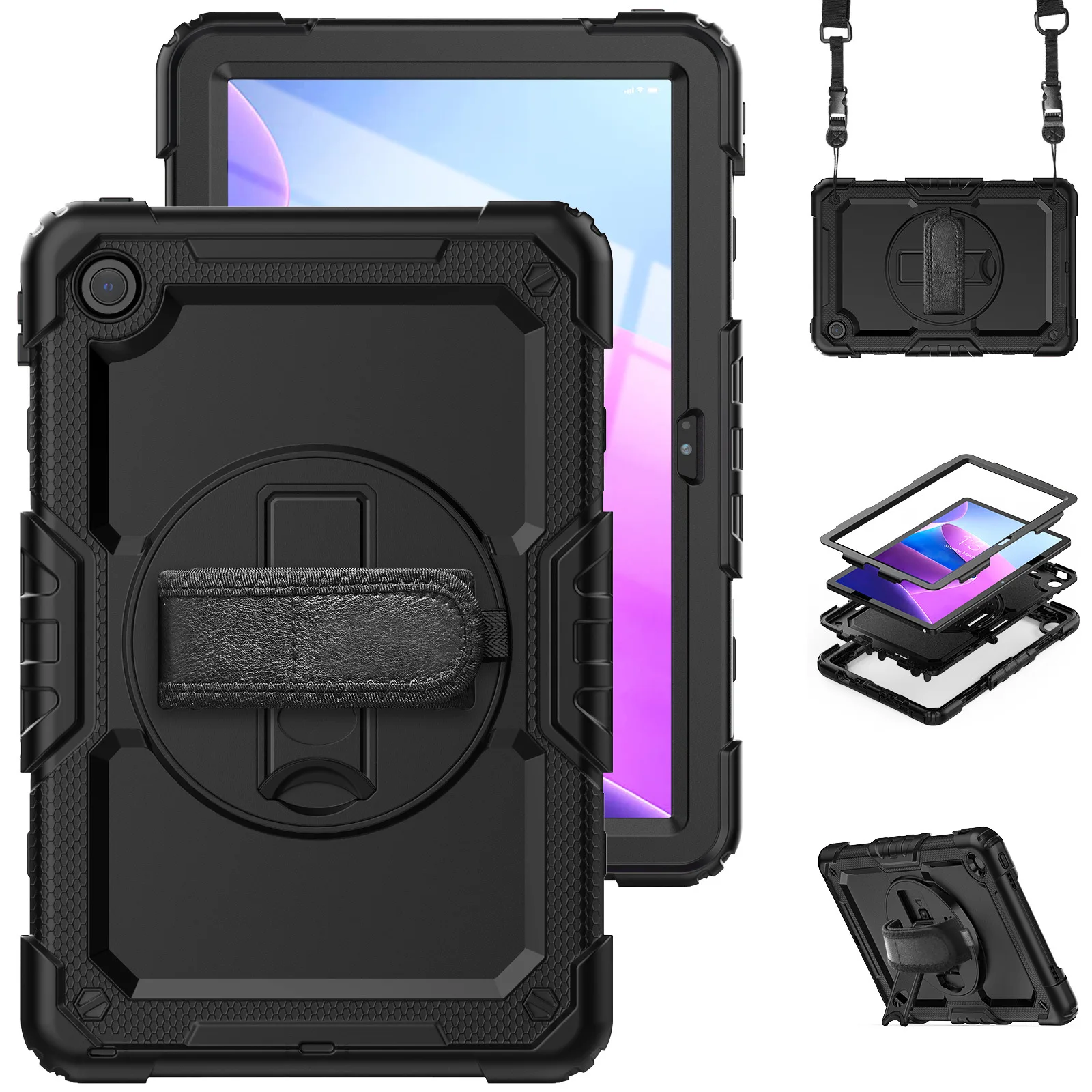 Lenovo Tablet With Accessories - Funda Protectora Antigolpes con Soporte y