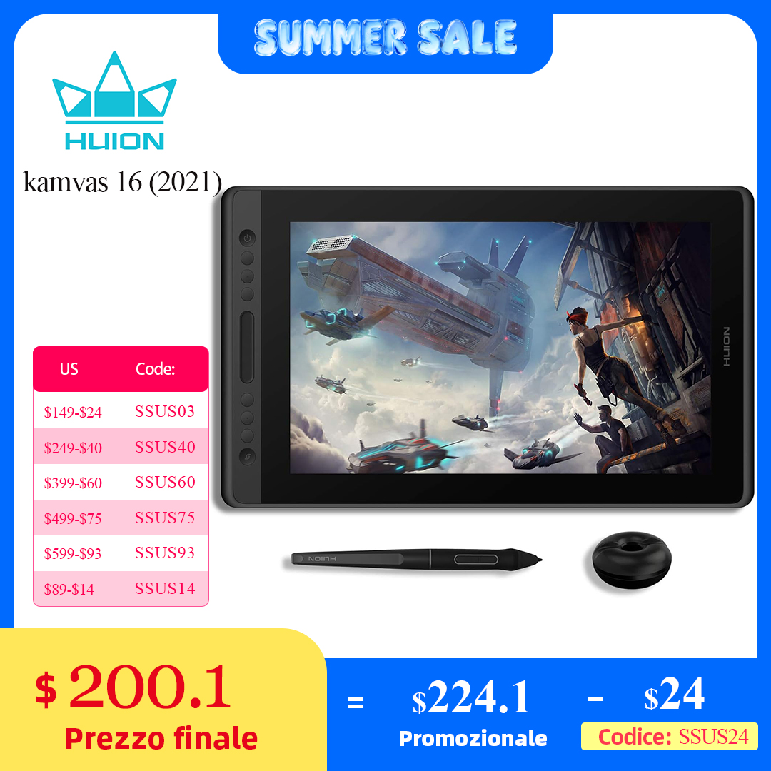 Huion Tablet Accessories - HUION-Monitor de dibujo gráfico Kamvas 16(2021),