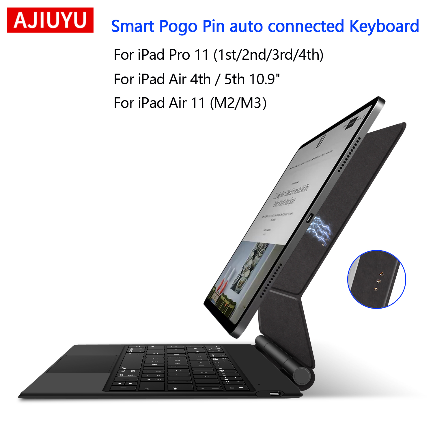 Magnetic Case Smart - Teclado Pogo Pin de acoplamiento magnético