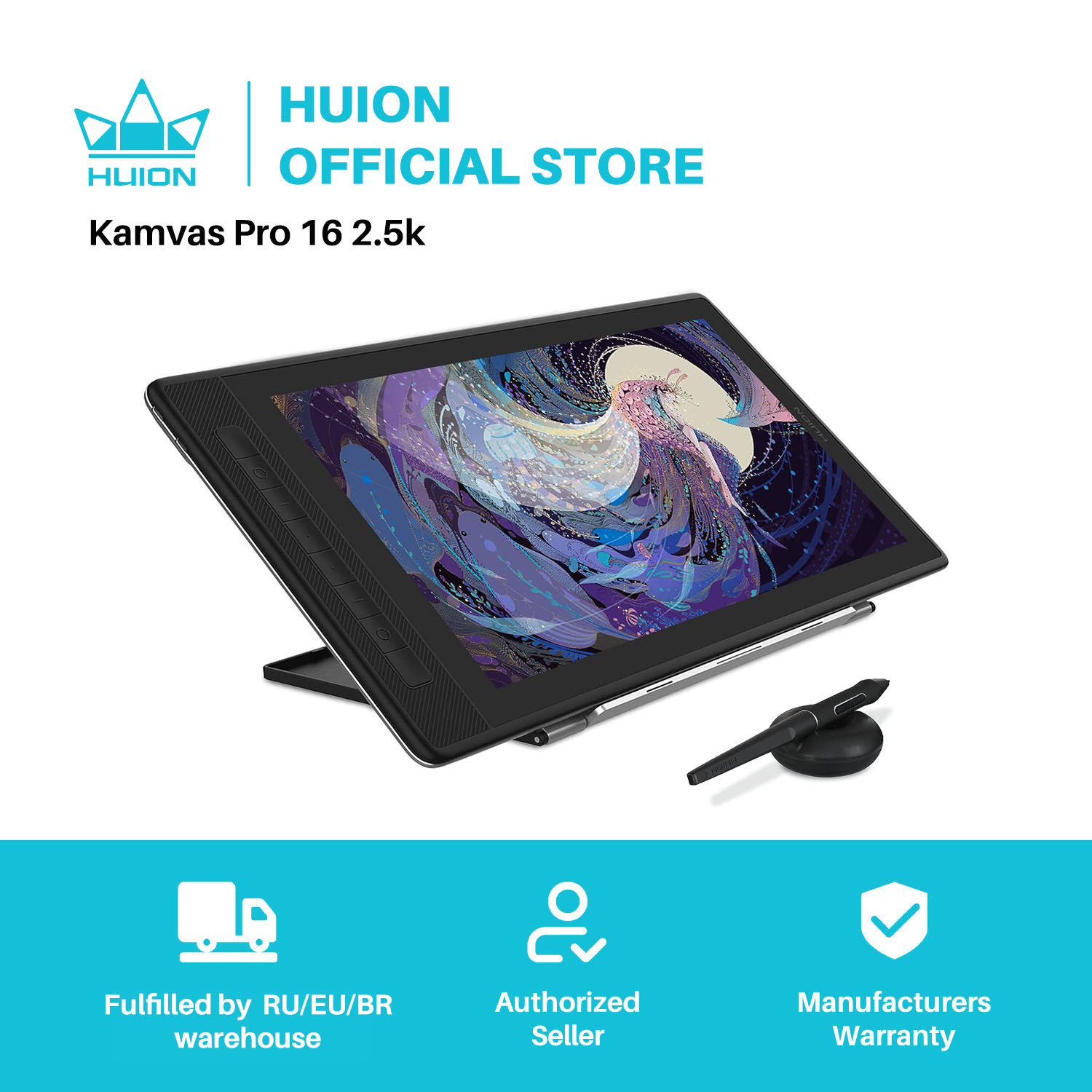 Huion Tablet Accessories - HUION-tableta de dibujo KAMVAS Pro 16