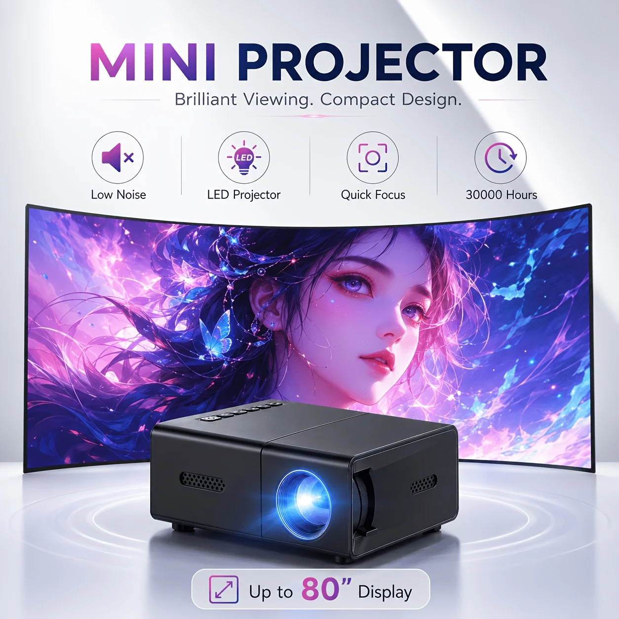 Mini proyector portátil, compa - Android Tablet Gaming Accessories reseña y precio