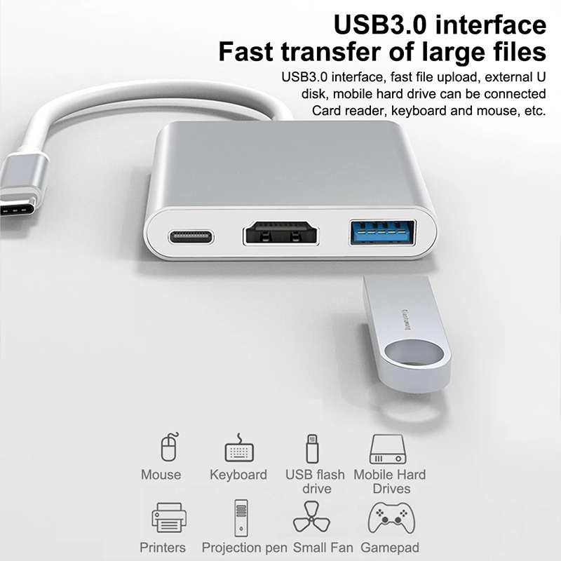 Hub USB tipo C 3 en 1 a HDMI 4 - Tablet Accessories For Samsung reseña y precio