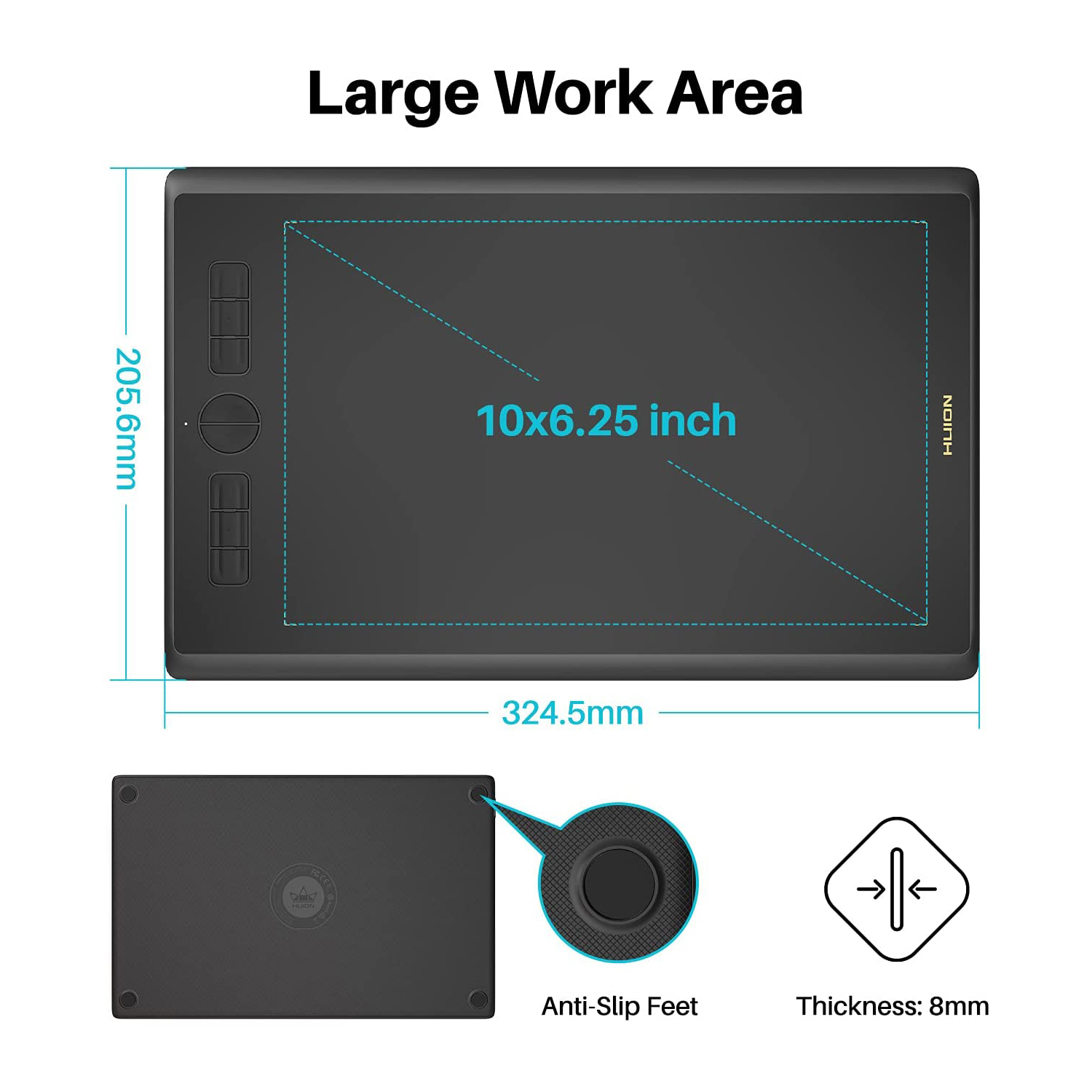 Tableta gráfica HUION H610X de - Huion Tablet Accessories reseña y precio