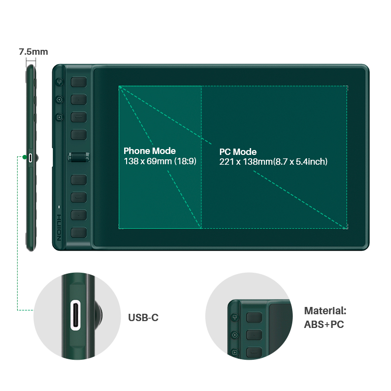 Huion Inspiroy 2 M H951P table - Huion Tablet Accessories reseña y precio